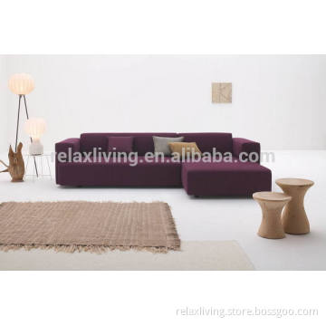 Modern fabric sectional sofa set designs with ottoman for living room furniture